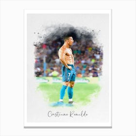 Cristiano Ronaldo Real Madrid Watercolor Canvas Print