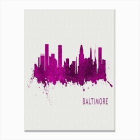 Baltimore Maryland City Purple Canvas Print