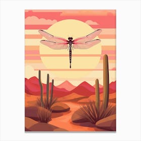 Dragonfly Roseate Skimmer Orthemis Sunset Canvas Print