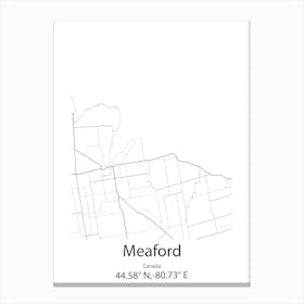 Meaford,Canada Minimalist Map Canvas Print