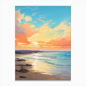 A Vibrant Painting Of El Cotillo Beach Fuerteventura Spain 3 Canvas Print