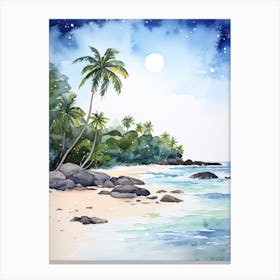 Watercolour Of Anse Intendance   Mahe Island Seychelles 0 Canvas Print