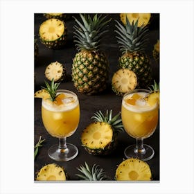 Tropical Cocktail With Pineapples Canvas Print