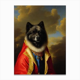 Keeshond Renaissance Portrait Oil Painting Canvas Print