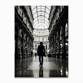 Milan, Italy,  Black And White Analogue Photography  3 Canvas Print