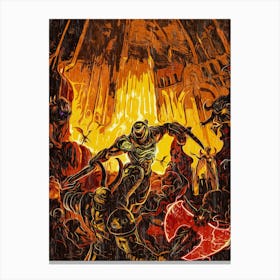 War Fight Videogame Canvas Print