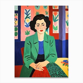 Woman Sitting At A Table Canvas Print