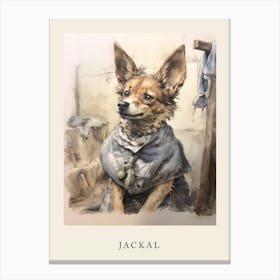 Beatrix Potter Inspired  Animal Watercolour Jackal 2 Canvas Print