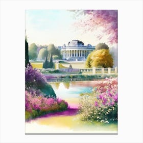 Blenheim Palace Gardens, United Kingdom Pastel Watercolour Canvas Print