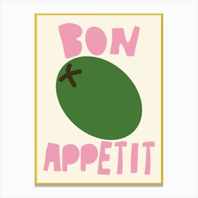 Bon Appétit Olive Poster Canvas Print