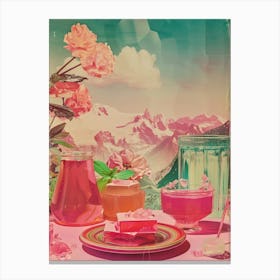 Pink Jelly Retro Collage 4 Canvas Print