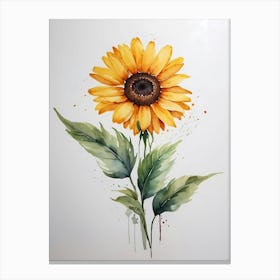 Sunflower Watercolor Painting Canvas Print