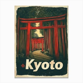 Aihrgdesign A Vintage Travel Poster Of Kyoto 1 Canvas Print