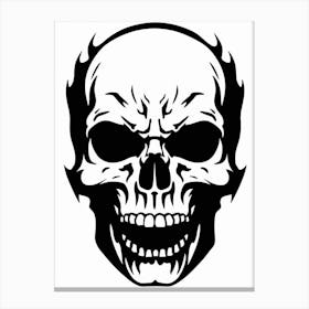 Skull With Flames Canvas Print