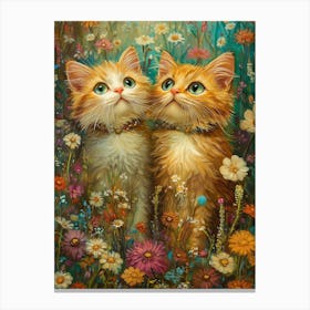 Two Kittens In The Meadow Canvas Print