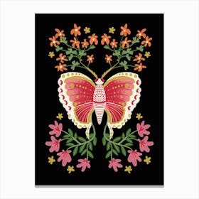 Butterfly Florals Flowers Canvas Print