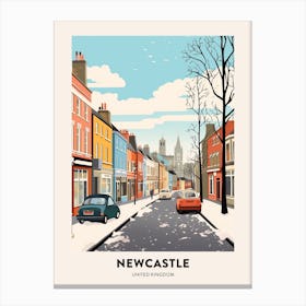 Vintage Winter Travel Poster Newcastle United Kingdom 1 Canvas Print