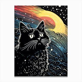 Astral Purrtacle, Psychedelic Cats series Canvas Print