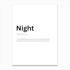 Night Definition Meaning Canvas Print