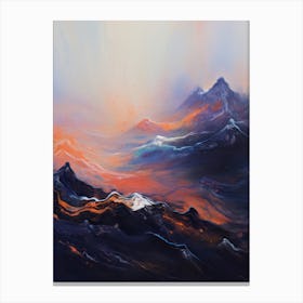 Nebula Abstract Mountain Painting #2 Canvas Print