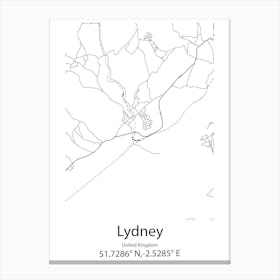 Lydney,United Kingdom Minimalist Map Stampe su tela