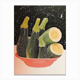Art Deco Zucchini In A Bowl Canvas Print