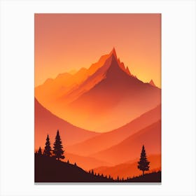 Misty Mountains Vertical Composition In Orange Tone 303 Canvas Print