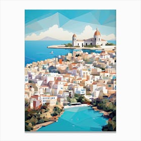 Ibiza, Spain, Geometric Illustration 4 Canvas Print