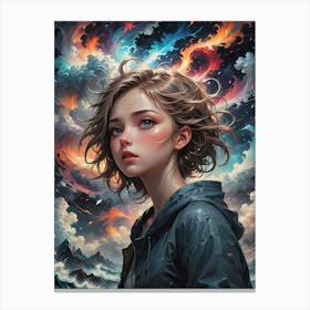 Girl In The Clouds~ Escape Clause ~ Reimagined Canvas Print