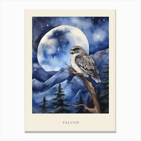 Baby Falcon Sleeping In The Clouds Nursery Poster Canvas Print