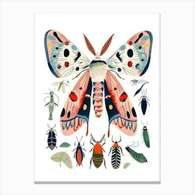 Colourful Insect Illustration Moth 12 Canvas Print