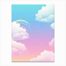 Sky With Clouds And Rainbow Canvas Print