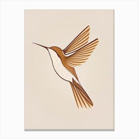 Buff Bellied Hummingbird Retro Minimal 2 Canvas Print
