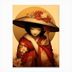 Japan Traditional Geisha Illustration By Ad 53 Canvas Print