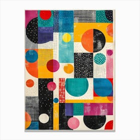 Playful And Colorful Geometric Shapes Arranged In A Fun And Whimsical Way 23 Canvas Print