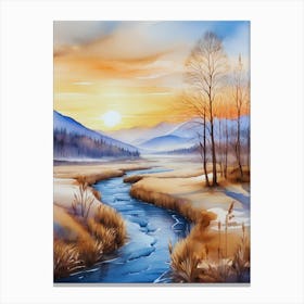 Winter Landscape Painting 11 Canvas Print