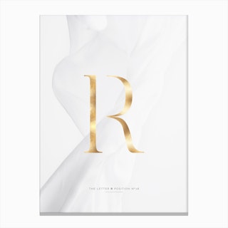 Letter R Gold Canvas Print