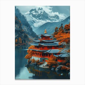 Chinese Pagoda In Autumn Canvas Print