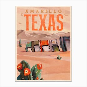 Travel Amarillo Texas Vintage Poster Canvas Print