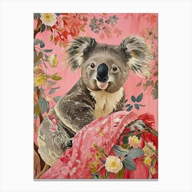 Floral Animal Painting Koala 1 Canvas Print