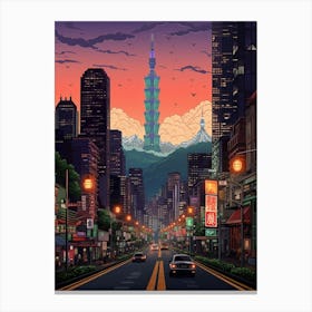 Taipei Pixel Art 1 Canvas Print