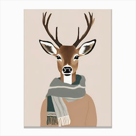 Dressed Deer Winter Canvas Print