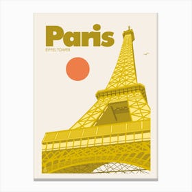 Paris, Travel Print (Yellow) 1 Canvas Print