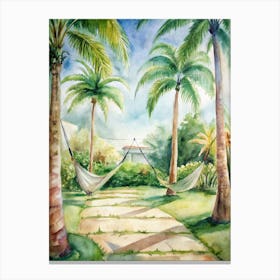 Hammocks In The Garden Canvas Print