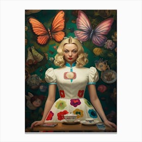 Alice In Wonderland Kitsch 5 Canvas Print