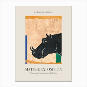 Hippopotamus 3 Matisse Inspired Exposition Animals Poster Canvas Print