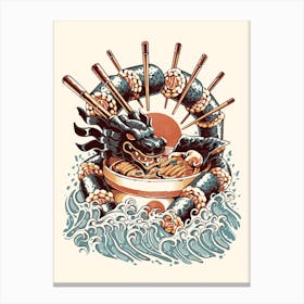 Ramen Sushi Dragon Canvas Print