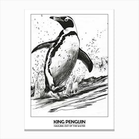 Penguin Hauling Out Of The Water Poster 8 Canvas Print