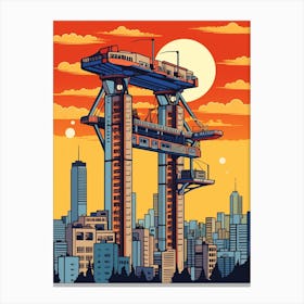 Umeda Sky Building, Japan Vintage Travel Art 4 Canvas Print