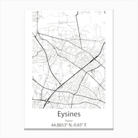 Eysines,France Minimalist Map Canvas Print